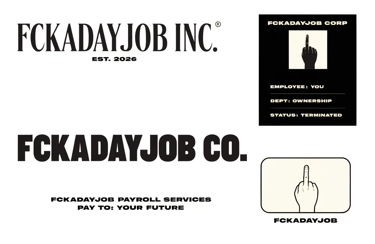 fckadayjob INC. — brand identity sheet