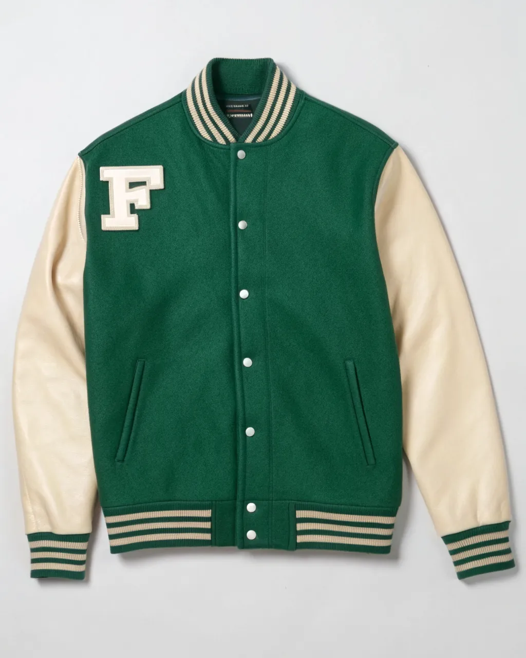 Kelly green varsity jacket
