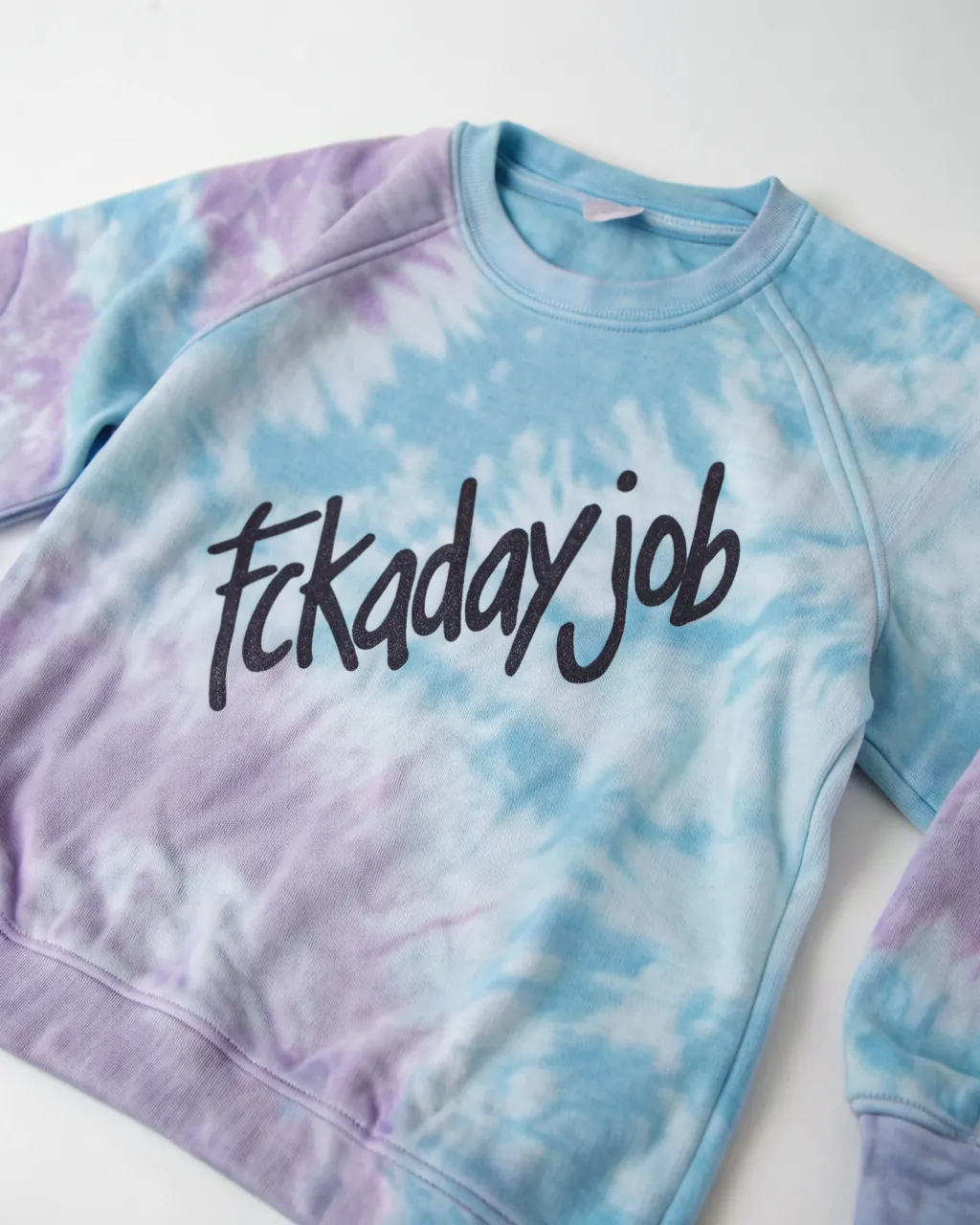 Ice-dye scrawl crewneck