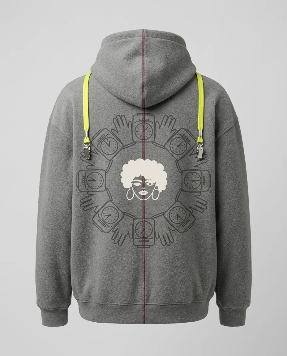 clock mandala fleece