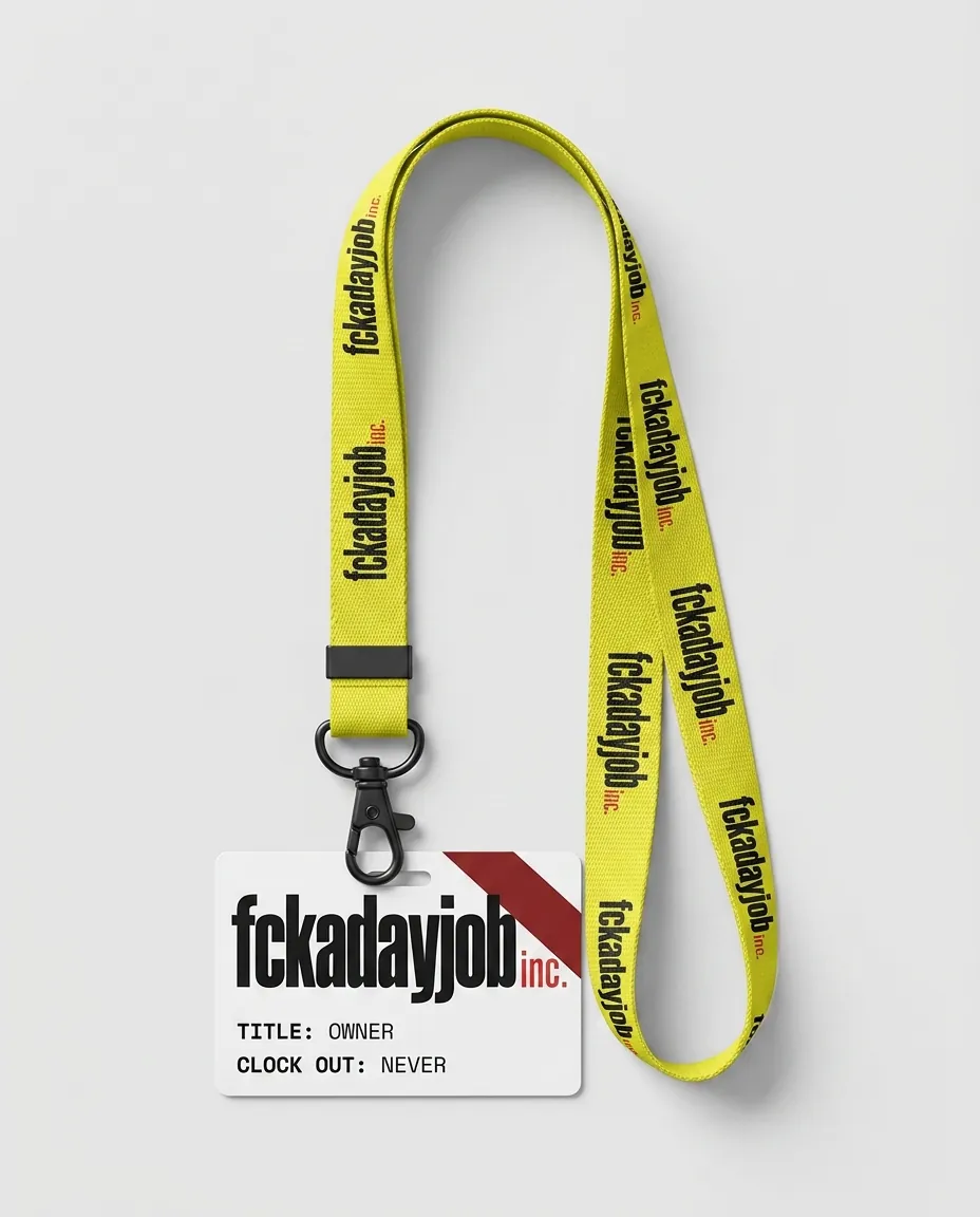 OWNER lanyard + badge — render