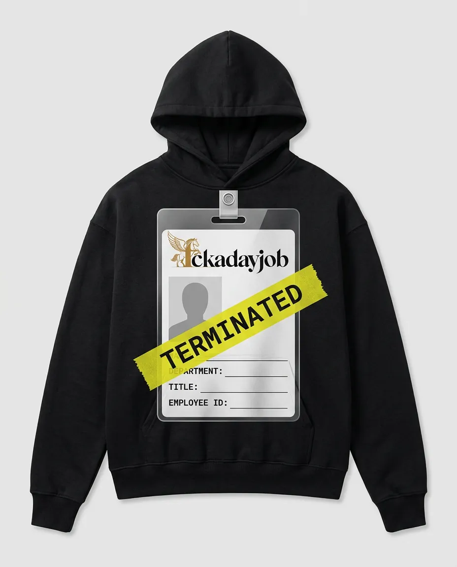 TERMINATED badge hoodie — render