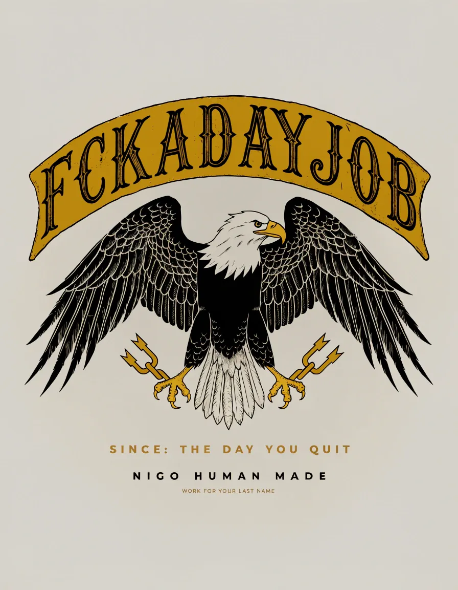 FCK A Day Job — screen-print on cream vol.2