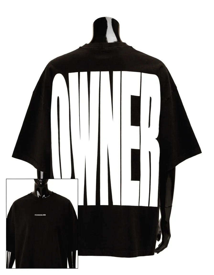 OWNER tee — front and back