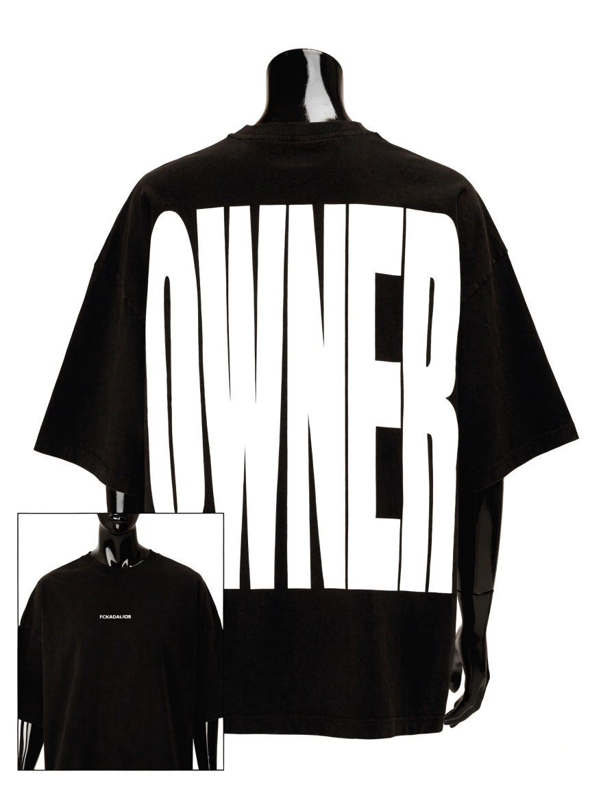 OWNER tee — front and back